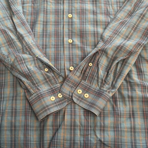 Robert Talbott Medium Multi Color Plaid Pattern Button Front Shirt - Picture 6 of 8